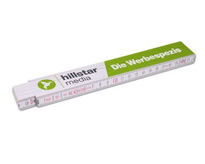 Zollstock B400 bedruck mit Logo und Text vollfächiger Druck mittels UV Druck / Werbeartikel